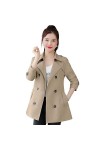JYHBHMZG Printemps Automne Trench Femme Coréen Double Poitrine Mi-Longueur Femmes Trench Coat Manteau Coupe-vent Vêtements d