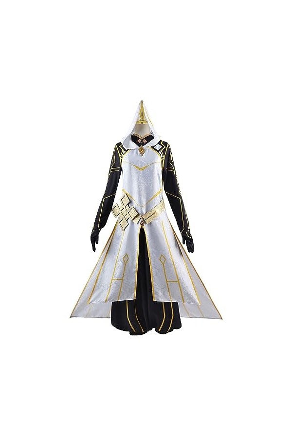 EXOTUF Jeu Zhongli Cosplay Costumes Homme Femme Robe Uniformes Outfit Halloween Party,Set-M