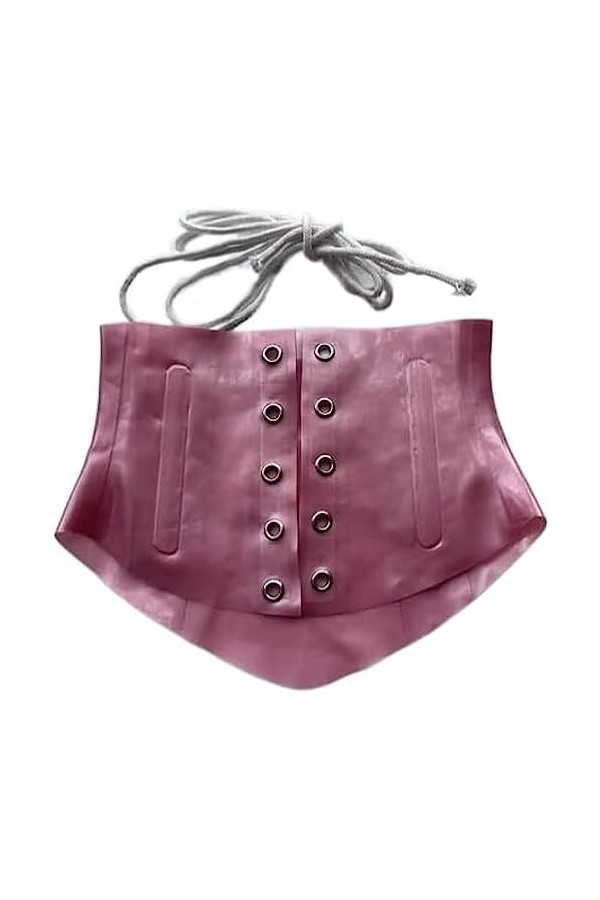 Corset De Cou En Caoutchouc De Collier De Latex Épais Noir Unisexe Fait À La Main Fait Sur Commande,Rose,XXL
