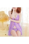 Ensemble de Lingerie Sexy, Pyjamas Sexy pour Femmes en Dentelle Rose poupées Chemise de Nuit avec Culotte Ensembles de Linger