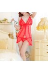 Ensemble de Lingerie Sexy, Pyjamas Sexy pour Femmes en Dentelle Rose poupées Chemise de Nuit avec Culotte Ensembles de Linger