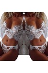 Ensemble de Lingerie Sexy, Ensemble de sous-vêtements Sexy en Dentelle pour Femmes, Robe de Nuit, Soutien-Gorge et Culotte en