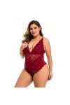 Lingerie Sexy Robe en Dentelle Noeud Lingerie Sexy Érotique Vêtements Off-Shoulder String Set-01_M 2 XL 