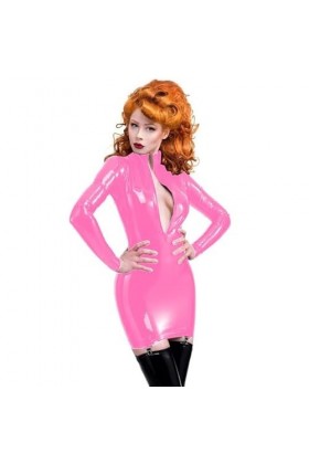 JQYTEN Lady Office Dress Wet Look Shiny PVC Women Dresses Faux Latex Package Hip Clubwear Mini Long Sleeve Vestido Summer Dre