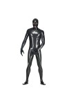 Catsuit en Cuir Verni pour Hommes Une Pièce Tout Compris Entrejambe Surélevée Sexy Combinaison Serrée érotique Look Humide Te