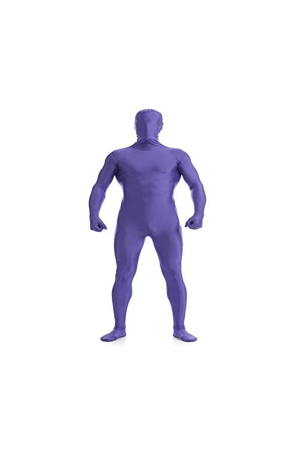 Hommes Seconde Peau Combinaison Spandex Catsuit Longue Couverture Complète Zentai Body Justaucorps Fermeture Éclair Clubwear 
