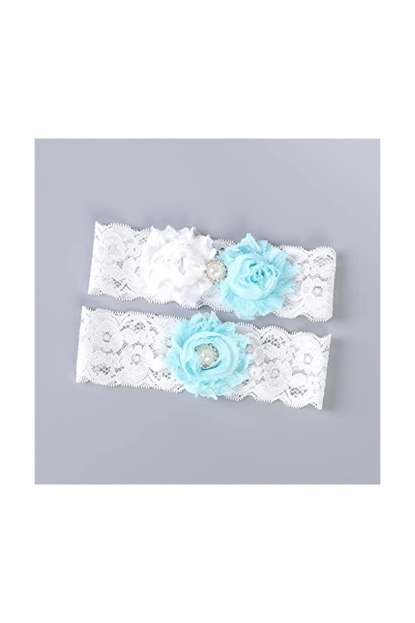 GJRFYJ Green Applique Floral Wedding perle les jarretières sexy 2pcs set for les femmes mariée rigole accessoires de mariée 