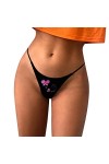 Culotte sexy pour femme - Motif sexy - Taille basse - Doux et sexy - Dos en T - String pour femme - Cancer du sein - Mois à l