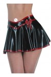 Sexy Black Women Latex Rubber Mini Jupe Avec Red Edge Gummi 0.4mm Club Wear Personnaliser-Rouge,Personnaliser,L