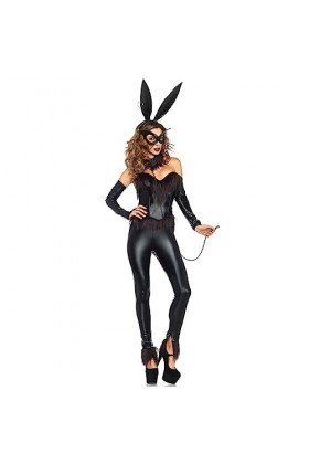 VETCS Combinaison en Cuir Verni pour Femme Sexy Bandeau M Neck Slim fit Jumpsuit Jumpsuit avec Décoration en Peluche,Noir,One