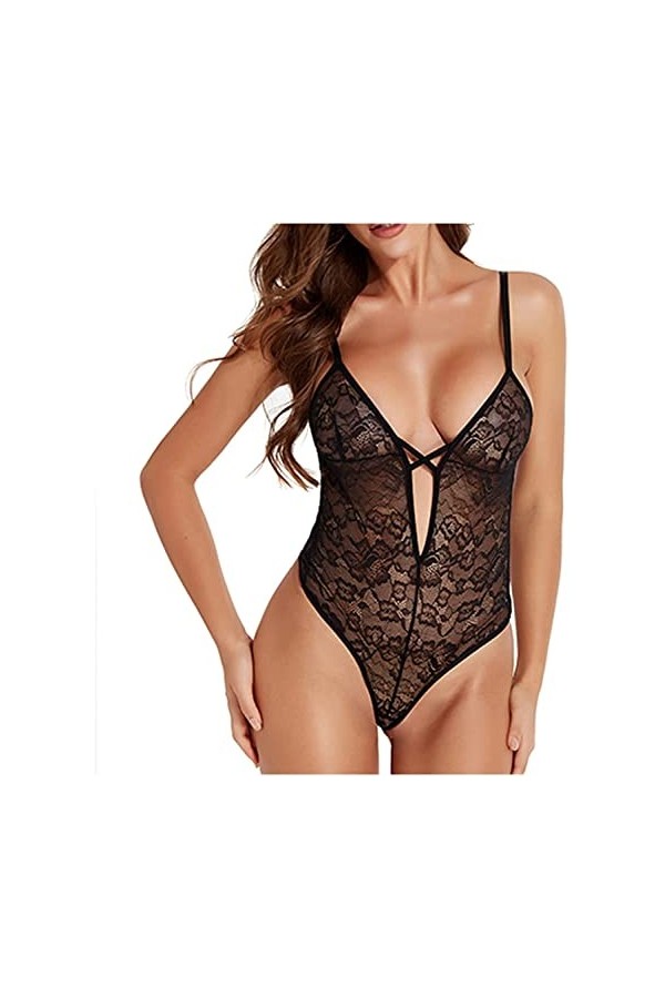 RWRAPS Combinaison Femme Pyjama Sexy en Dentelle Lingerie Sexy sous-vêtement Une pièce Couleur : D, Taille : L DM DM 