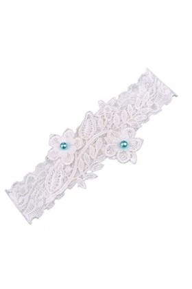 Jarretière Blanc Broderie Perles Floral Sexy Jarretières pour Femme/Femme/Mariée Cuisse Anneau Color : A, Size : 5pcs 
