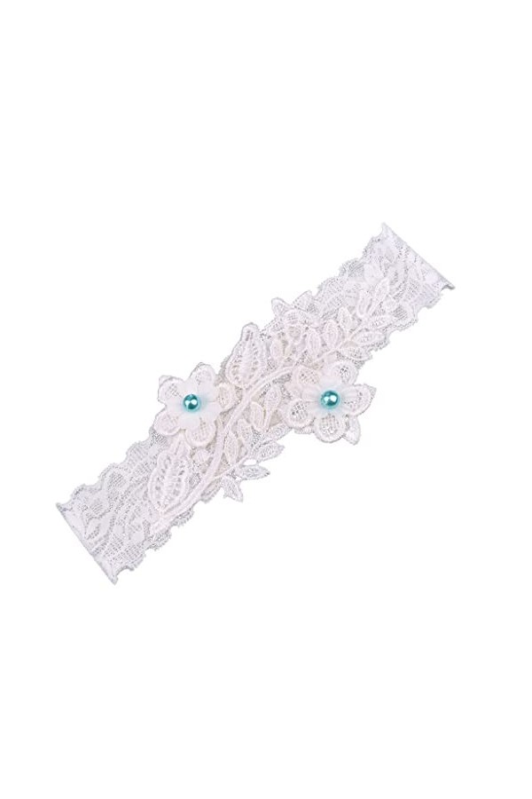 Jarretière Blanc Broderie Perles Floral Sexy Jarretières pour Femme/Femme/Mariée Cuisse Anneau Color : A, Size : 5pcs 