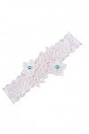 Jarretière Blanc Broderie Perles Floral Sexy Jarretières pour Femme/Femme/Mariée Cuisse Anneau Color : A, Size : 5pcs 