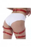 Cuir Leg Harnais Cage Ceintures Jarretières Ceinture PU Cuir Punk Gothique Anneau Jarretière Rouge