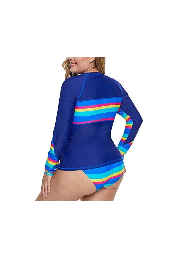 generic Combinaison de Surf Deux pièces pour Femme, crème Solaire à Manches Longues avec élastique à séchage Rapide, Grande T