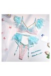 KOZYOU Lingerie erothique Ensemble de Lingerie en Plumes Femmes 3 pièces Lingerie délicate Ensemble de Soutien-Gorge en Dente