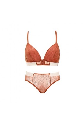 XOUVY Devant La Boucle Pas De Bague en Acier Dentelle Sexy Triangle Cup Lingerie Couleur : Gris, Taille : 80B Gris 34B 