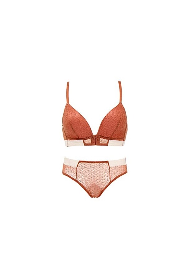 XOUVY Devant La Boucle Pas De Bague en Acier Dentelle Sexy Triangle Cup Lingerie Couleur : Gris, Taille : 80B Gris 34B 