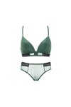 XOUVY Devant La Boucle Pas De Bague en Acier Dentelle Sexy Triangle Cup Lingerie Couleur : Gris, Taille : 80B Gris 34B 