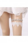 JJZXD Mariage Garter Rigroise broderie de fleur perle Color : White, Size : One Size 