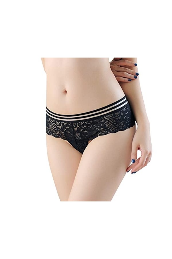Culottes pour filles de taille 38 à 40 - Culotte sexy en dentelle ajourée au crochet - String string - Sous-vêtements à coupe