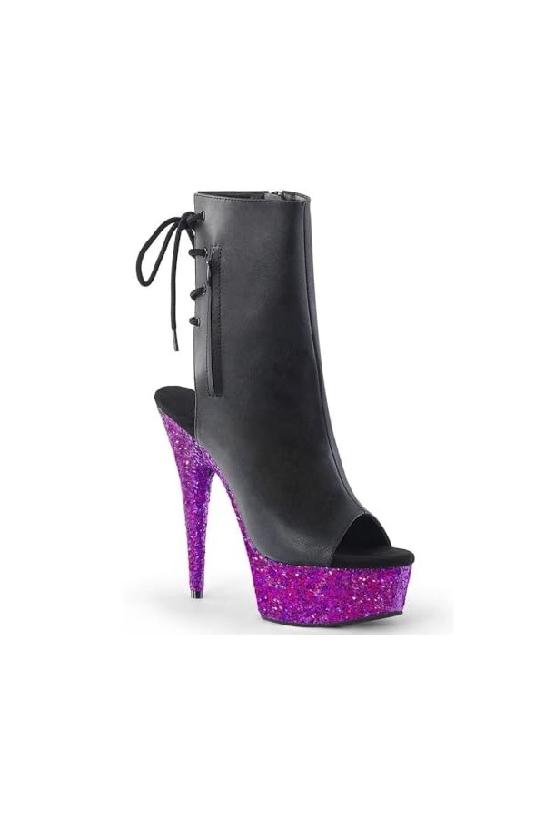 PROMI Talon Aiguille Talons Hauts 15cm Sandales Slim Heel Low Boots Stage Pole Dancing Short Boots-Blue||45