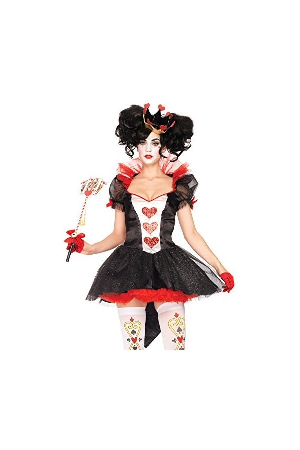 Leg Avenue Costume 2 Pièces Reine Royale Noir/Rouge Large