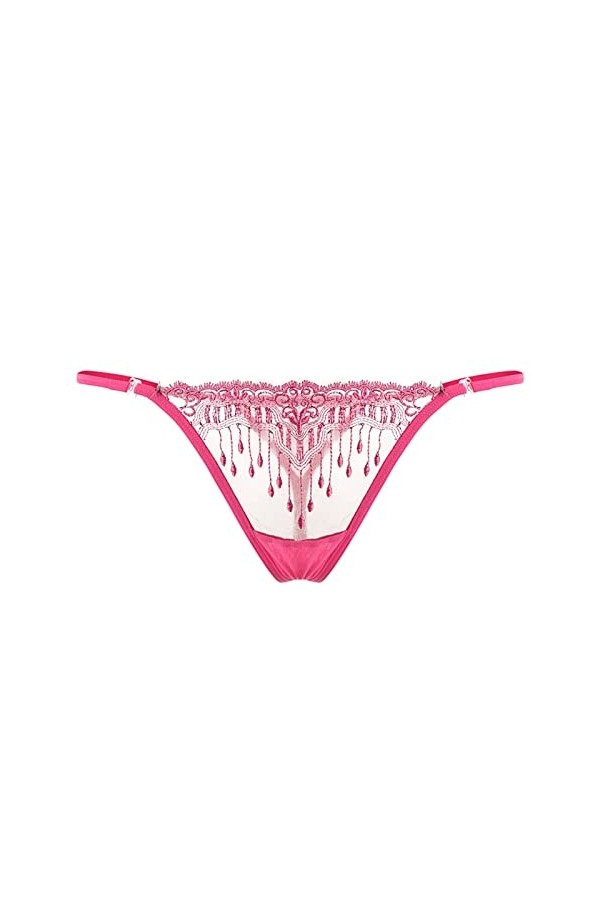 Slip en coton pour femme - Dentelle transparente - Culotte sexy - Broderie creuse - String sexy - Culotte sexy pour femme, ro