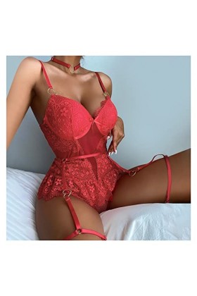 Lingerie for Women Lace Erotic Babydoll Body Bas résille Robe for Sex Color : A, Size : S Code 
