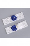 ZLXDP Accessoire de mariée Bleu Applique Fleur Perle de la Jambe Sexy jarretière de Jambe 2pcs Ensemble for Les Femmes de Cui