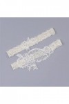 ZLXDP Mariage Garter Perle de la Dentelle Fleur Blanche jarretières Sexy 2pcs Set for Les Femmes June bringle féminine à Jamb