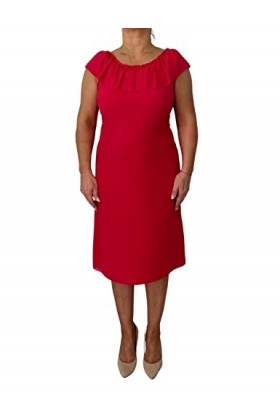 Aldona Robe pour Femme, Couleur Framboise, 40/Grande Taille