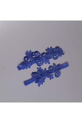 GJRFYJ Garters de mariage en dentelle de fleur de fleur sexy 2pcs set for la jambe de mariée de Bride Women Color : Blue, Si
