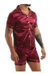 Sudemota Pyjama Ensembles Ensemble de Pyjamas en Satin de Soie for Hommes Ensemble de Pyjamas Courts Ensemble de vêtements de
