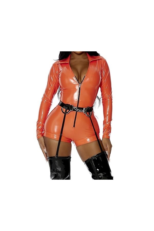 Forplay Costume sexy de lInmate, Orange, X-Small/Small
