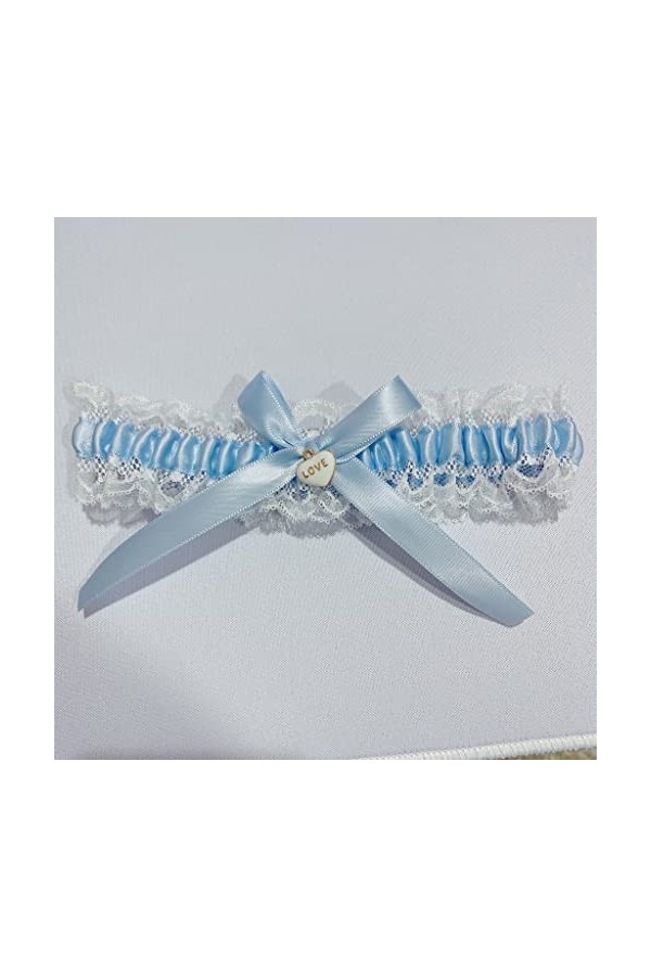 JJZXD Garter de mariage Gartières nuptiales extensibles avec un arc de satin pendentif coeur for les accessoires de mariée C