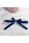JJZXD Garter de mariage Gartières nuptiales extensibles avec un arc de satin pendentif coeur for les accessoires de mariée C