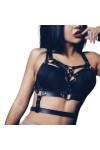 TONZN Corset à Bretelles en Cuir pour Femme, Harnais de Poitrine, Lingerie Punk, Bretelles réglables, Ceinture de Taille, Acc