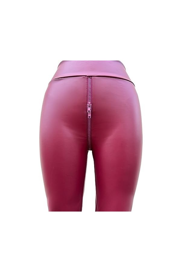 Pantalon Sexy en Cuir Noir Mat à Entrejambe Ouvert for Femmes, Exotique, Moulant, Slim, en Faux Cuir, Look mouillé, Tenue de 