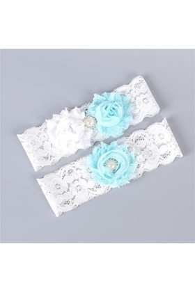 MJWDP Green Applique Floral Wedding Perle Les jarretières Sexy 2pcs Set for Les Femmes mariée rigole Accessoires de mariée