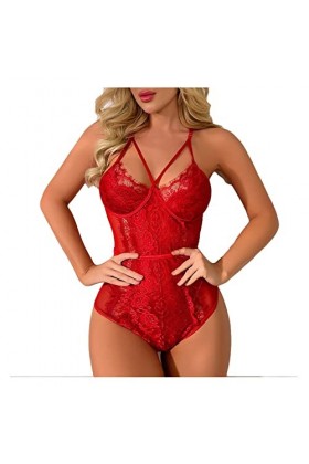 Sexy Leather Lingerie Zipper Crotchless Sex One-Piece Color : A, Size : M Code 