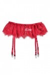 ZLXDP Rouge en Dentelle en Dentelle Metal Mesdames Garter Sexy Garter Stanging Lingerie Pantyhose