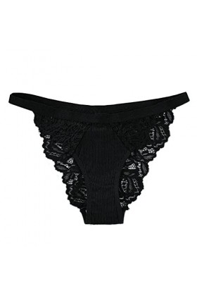 Culotte invisible pour femme - Culotte sexy sans couture - String taille basse - Couleur unie - Nœud en dentelle - Pour femme