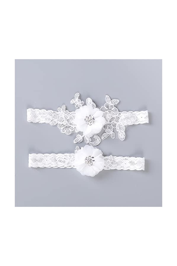 ZLXDP Séquenins en Dentelle en Dentelle Applique Floral jarretières de Mariage Sexy 2pcs Set for Les Femmes Riches en Bague