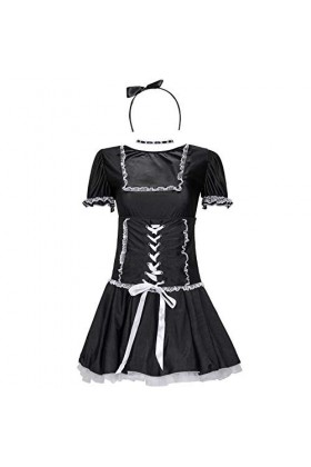 MERNEL Vêtements sexuels Sexy Anime Maid Suit Maid Suit Erotic Underwear Uniforme Temptation Game Suit Femmes Color : Black,