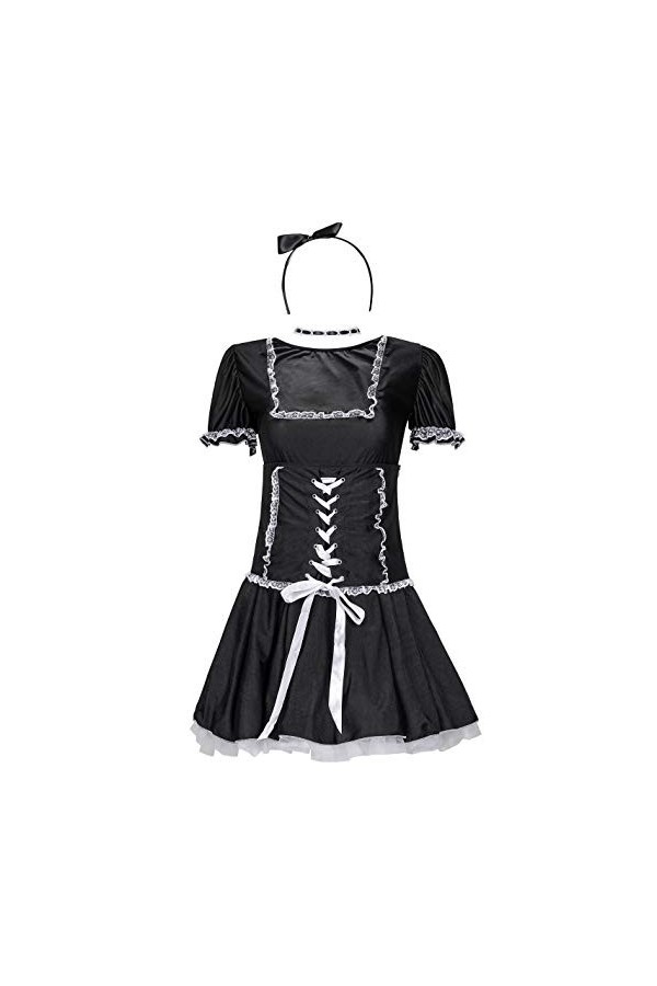 MERNEL Vêtements sexuels Sexy Anime Maid Suit Maid Suit Erotic Underwear Uniforme Temptation Game Suit Femmes Color : Black,