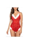 XOUVY Femmes Sexy Lingerie Dentelle Jumpsuit Lingerie Mesh sous-vêtements Malles Pyjamas Femme Couleur : D, Taille : M D M