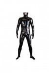 DCIUSTFHE Hommes Sexy Sac Complet Miroir Noir Latex Ammoniacal Fermeture Éclair Combinaison Moulante Boîte De Nuit Bar DS Jeu