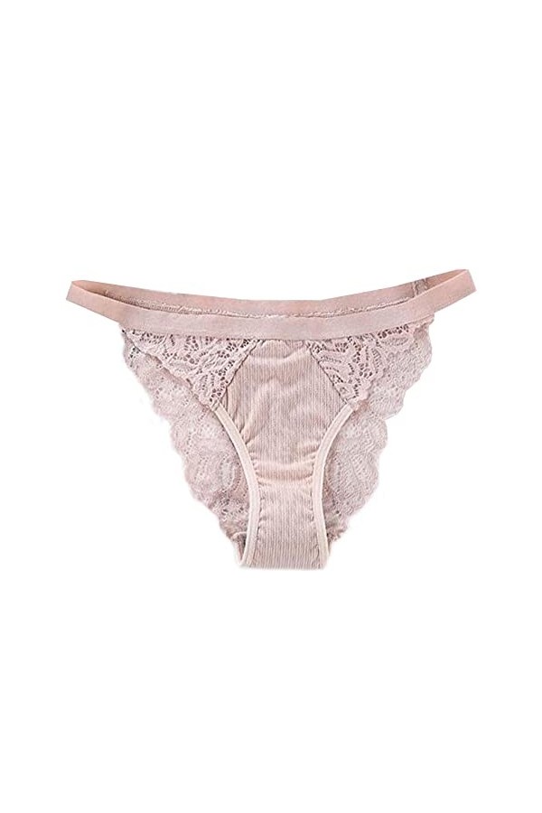 Culotte invisible pour femme - Culotte sexy sans couture - String taille basse - Couleur unie - Nœud en dentelle - Pour femme